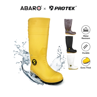 Calf Rain Boots With Fabric Inner PT77 White | Brown | Black | Yellow PROTEK
